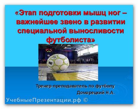 Этап подготовки мышц ног — важнейшее звено в развитии специальной выносливости футболиста